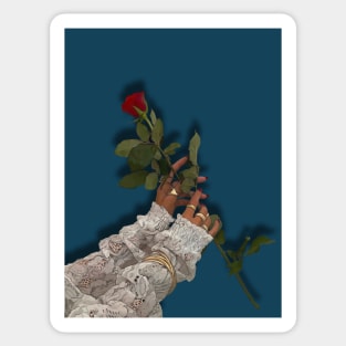 A Woman's Rose Sticker